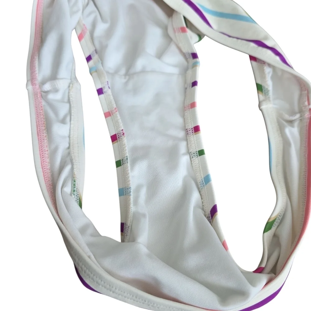 NWT Kate Spade Party Stripe Triangle Bikini Two Piece Swimsuit Sz Large S3A226S
